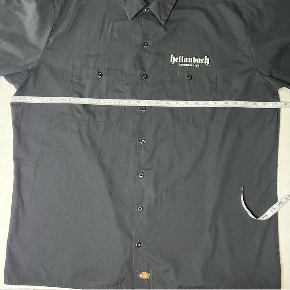 Dickies Men’s button up shirt Hellanback Incorporated size 3xl Black skull print - Picture 4 of 16